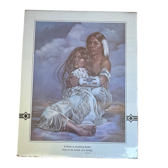 Penni Ann Cross Native American print Art Leanin Tree 1988 Vintage Rare Love - Picture 1 of 10